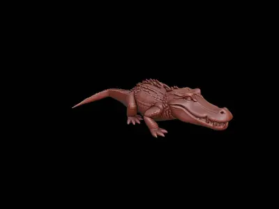 Alligator Animal Sculpture 3D print model