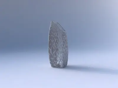 Vase bent rectangle with organic lattice and twisted thickness 3D print model