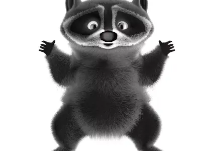 Raccoon character  cartoon 3D model