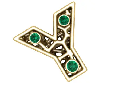SIMPLE ALPHABET Y PENDANT 3D-PRINTABLE MODEL  3D print model