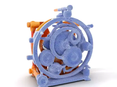 Intricate Brass Gear model pack Low-poly 3D model