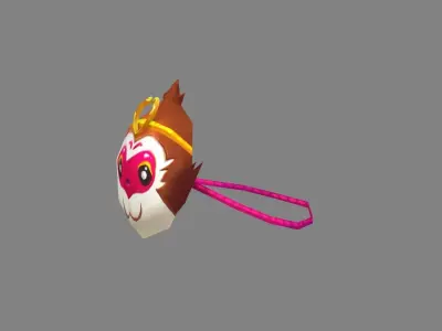 Cartoon monkey mask Low-poly 3D model