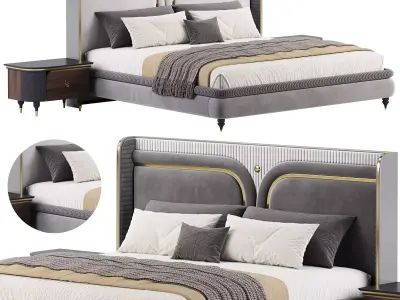 Akron Luxury Bed by Evgor 3D model