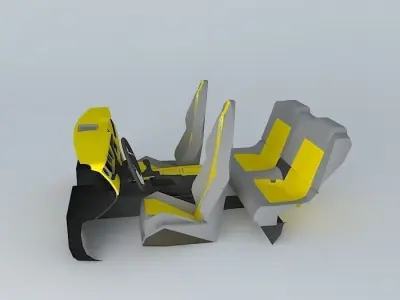 Car interior with details  Free 3D model