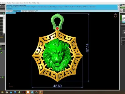 Luxury Lion Head Pendant With Geometric Frame Design  4024 3D print model