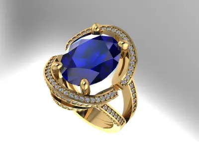 Saphire Ring 3D print model