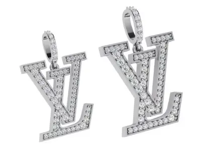 Fashion Diamond Earring 4346 3D print model