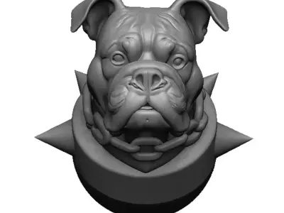 bulldog head 3D print model