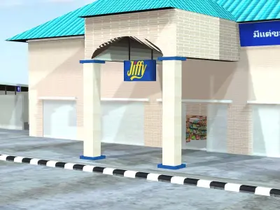 Gas station PTT 3D model