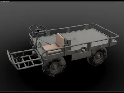 M274 - 4x4 Utility Platform Truck - Mule Low-poly 3D model