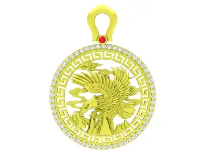 Luxury Chinese Dragon Medallion Pendant Jewelry 4033 3D print model
