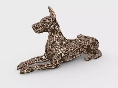 great dane dog Voronoi Style  3D print model