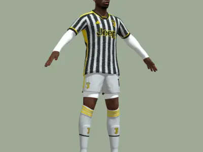T-Pose Rigged Paul Pogba Juventus 3D model