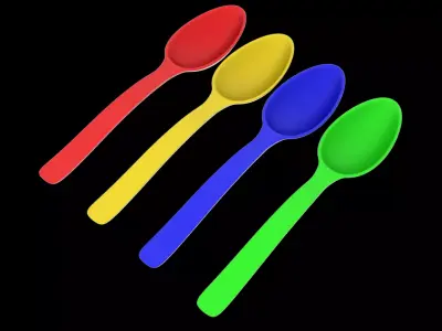 Spoons colorful Free 3D model