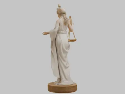 Justice Sci-Fi Statue 3D Model Low-poly 3D model