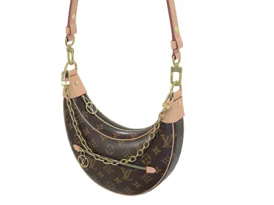 Louis Vuitton Loop Baguette Bag Monogram Low-poly 3D model