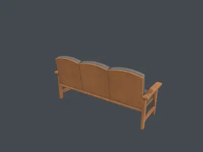Waiting Room Sofa  Low-poly 3D model