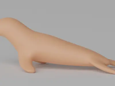 Cartoon Cute Seal 3D model