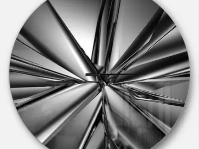 Oversized Futuristic Crystal Background Wall Clock 3D model