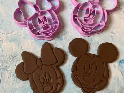 Minnie Mouse and Micky Mouse Cookie Cutter 3D print model  3D print model