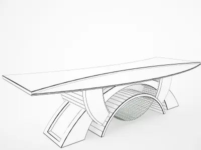 Virtual TV Studio News Desk 2 3D model