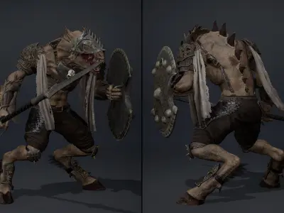 Mist Spearman Arm2 Low-poly 3D model