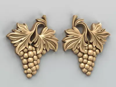 Carved decor vertical 016 3D model
