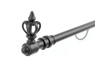 Ornate Black Curtain Rod model pack Low-poly 3D model