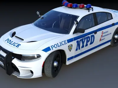 Police car Dodge Charger New York  Department NYPD Low-poly 3D model