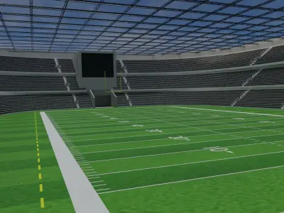 American Football Stadium - Black Low-poly 3D model