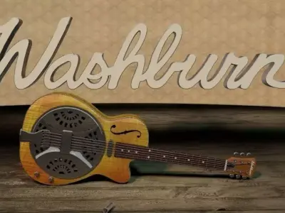 Washburn R45RCE Resonator Guitar 3D model