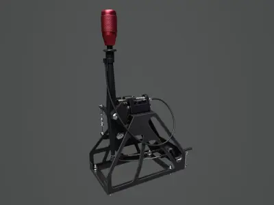 Short Shifter 01 - Variation A - Red Low-poly 3D model