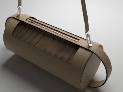 The cylindrical handbag style and luxury 3D model