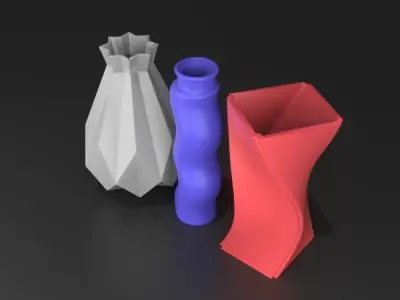 Pack 3 Flower Vase 3D printable models  3D print model
