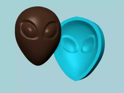 Halloween Molding B01 - Alien - Chocolate Silicone Mold 3D print model