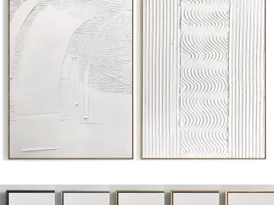 Plaster Two Photo Frame 375 Low-poly 3D model