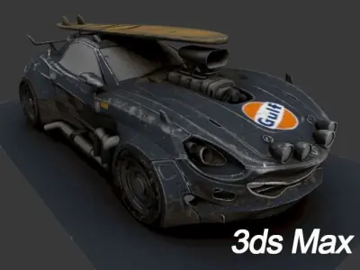 Vulture Scifi Car Concept Low-poly 3D model