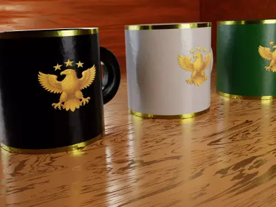 Mug Golden Sip  Luxury Coffee Cup  Model 3D model