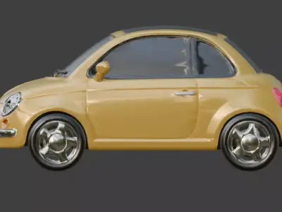 Yellow Cartoon School Bus 3D Model Low-poly 3D model