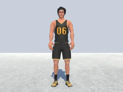 Sports Guy -Basket ball - Volley-Ball Low-poly 3D model