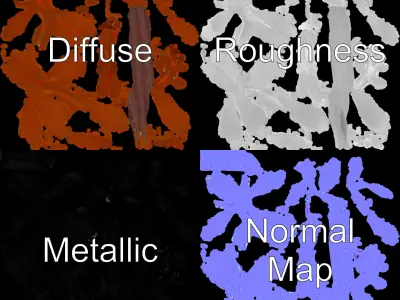 Realistic Fern Leaf Model Pack for D Rendering and Gaming Low-poly 3D model