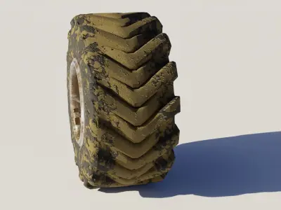 Tire 3D model gold medallion Low-poly 3D model