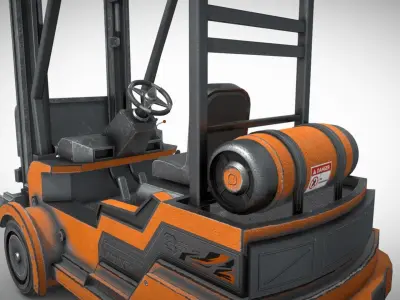 Forklift Vehicle Low-poly 3D model