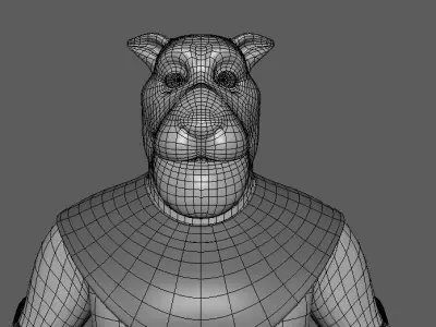 Cartoon Lion- base mesh Low-poly 3D model