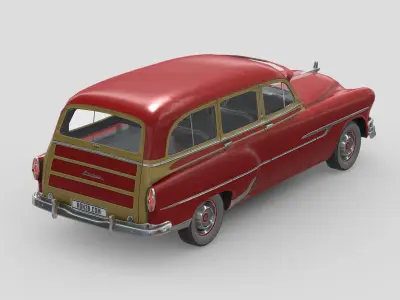 Pontiac Chieftain Deluxe 1953 Low-poly 3D model