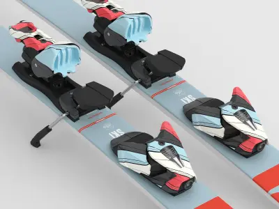 Ski equipments 3D model