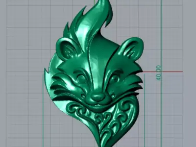 Fox Pendant 3D Model 3D print model