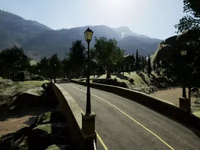 Unreal Engine - Forest Racing Track Low-poly 3D model
