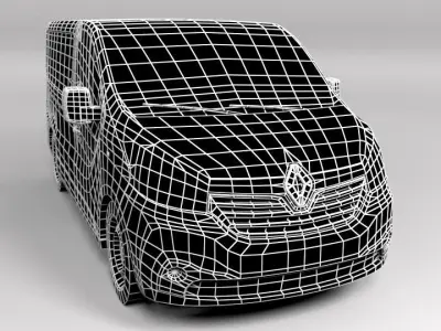 RENAULT TRAFFIC 2015 LOWPOLY Low-poly 3D model