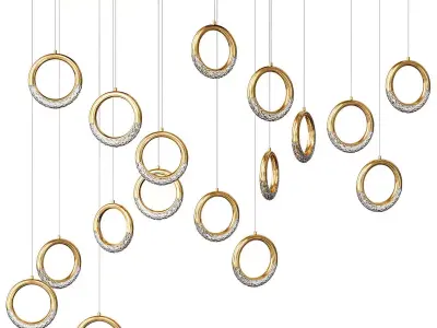 Luxury Ring Led Chandelier 3D model